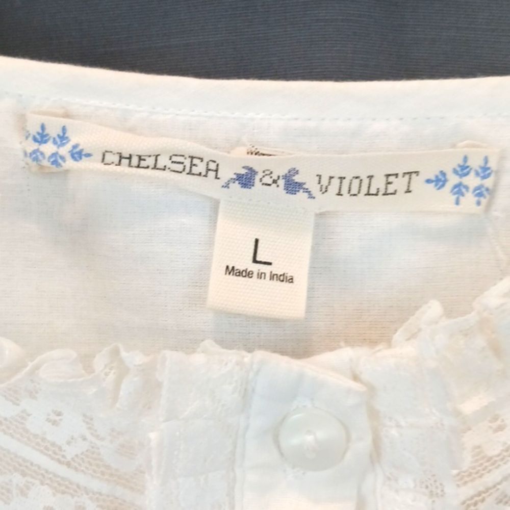 Chelsea & Violet Embroidered white cotton and lace sleeveless tiered maxi dress - Picture 15 of 16